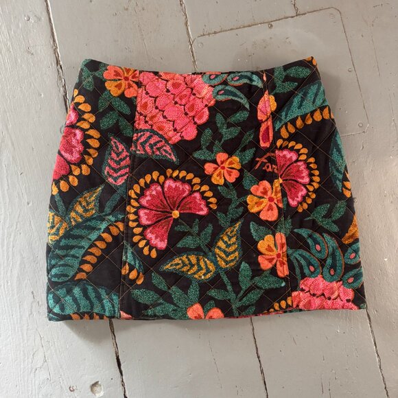 FARM RIO Flowerdoscopic Canvas Mini Skirt Size L - Picture 2 of 5